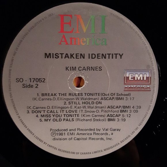 Kim Carnes - Mistaken Identity - Vinyl LP Record - Picture 4 of 4